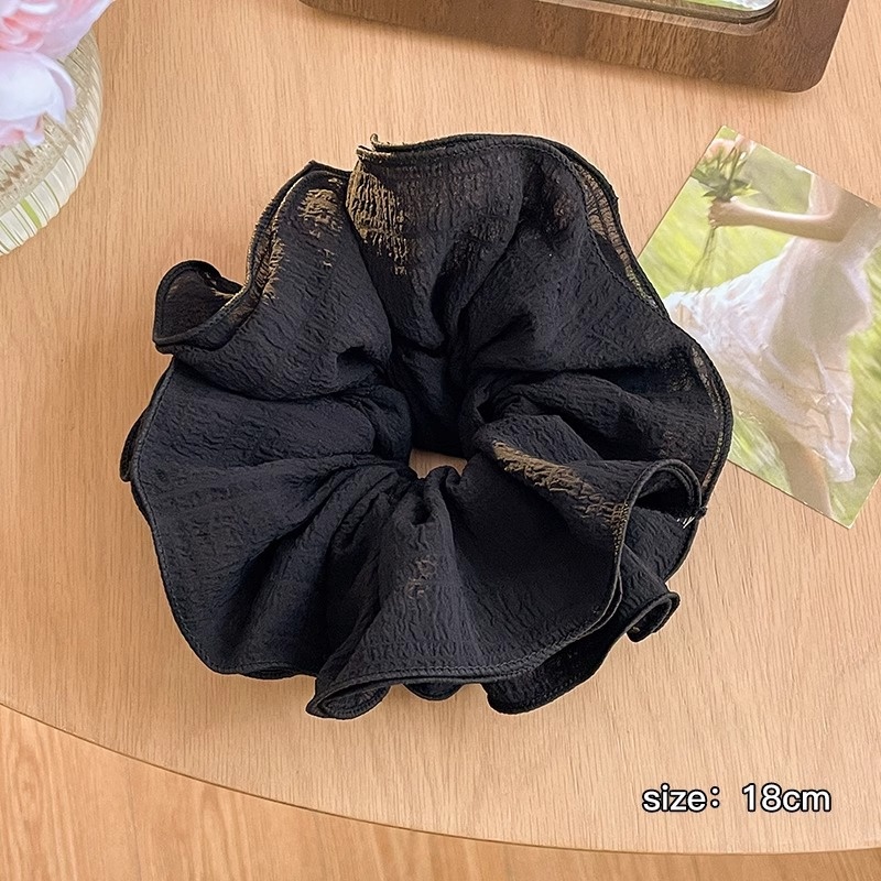 Women's Handmade Spring Ponytail Hair Scrunchie Checkered Fabric