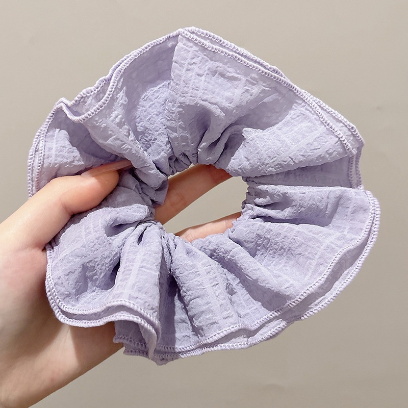 Women's Handmade Spring Ponytail Hair Scrunchie Checkered Fabric