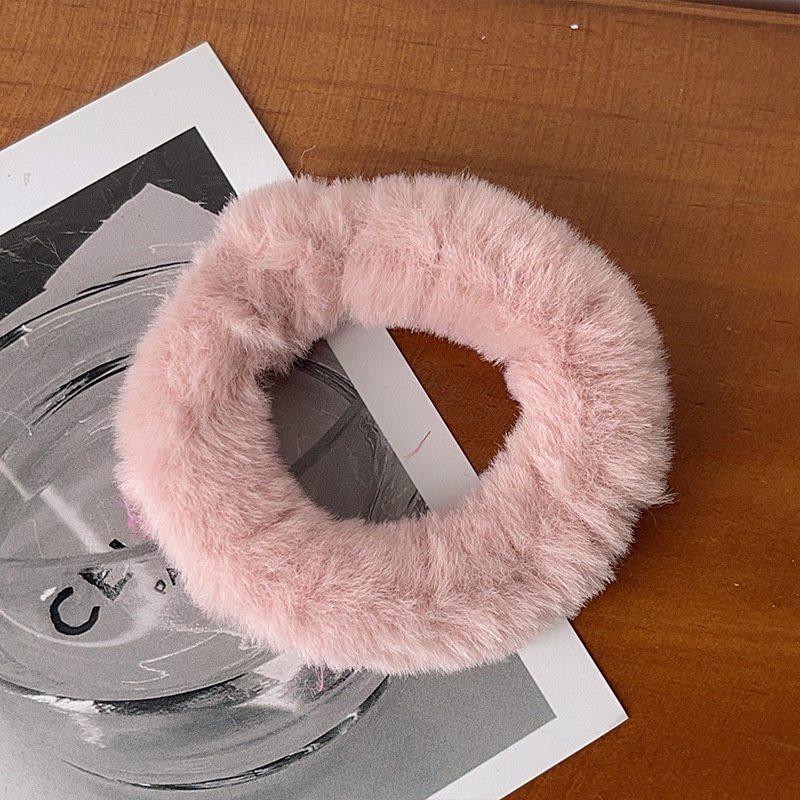 Women's Autumn Winter Plush Elastic Ponytail Scrunchies Candy Color