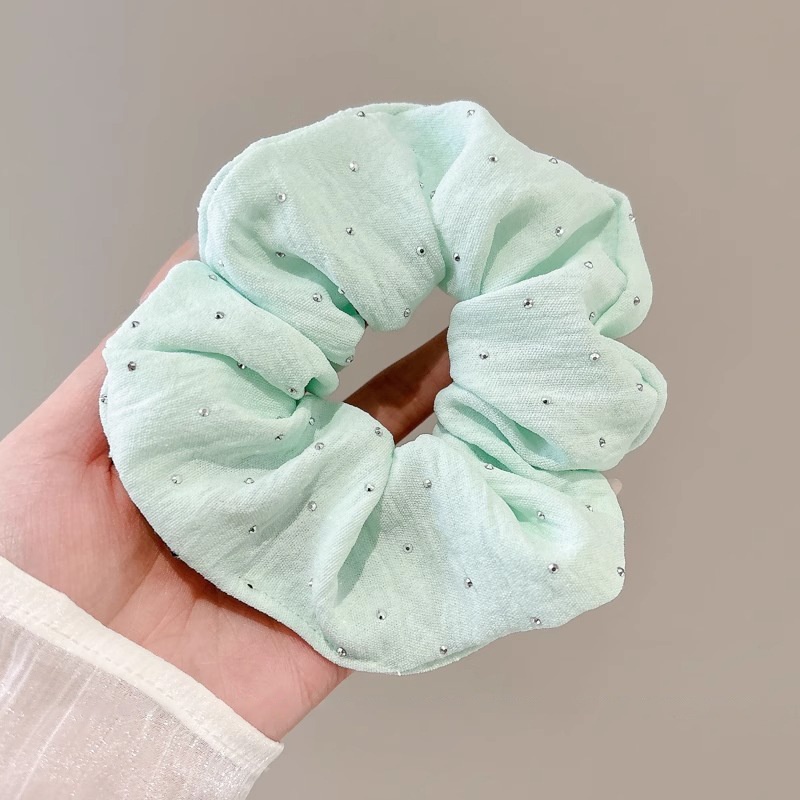 Women's Spring High-End Silky Pleated Pearl Streamer Large Hair Ring