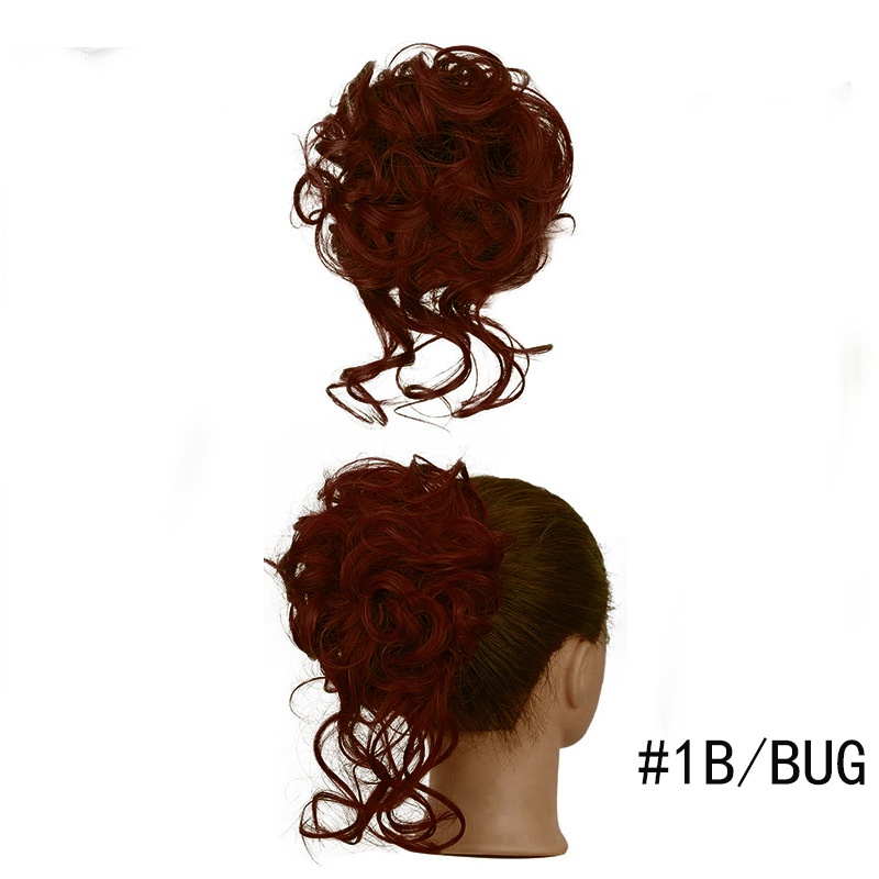 Women Daily Updo Messy Bun Hair Ring High Temp Silk Natural Texture