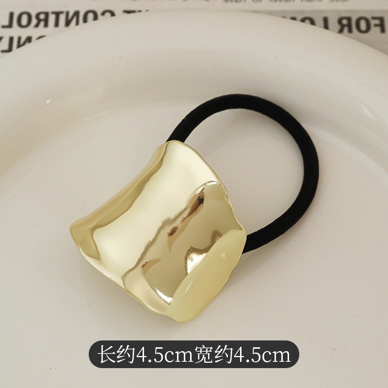 Women's Versatile Retro Alloy Elastic Hair Ties Round Cold Tone