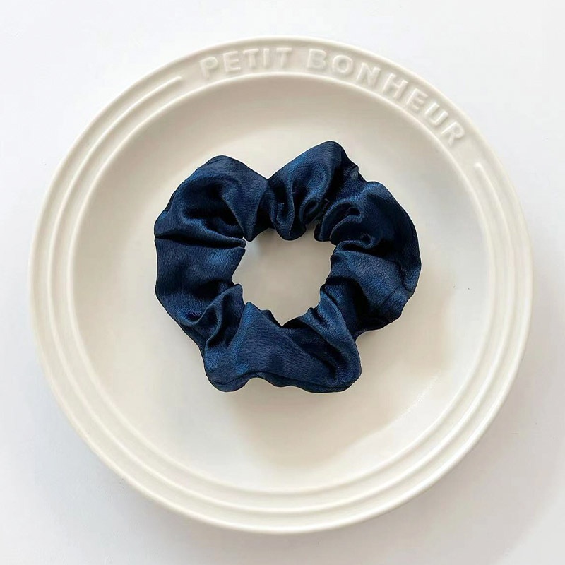 Women's Summer Fabric Scrunchie Pleated Plaid Leopard Hair Tie