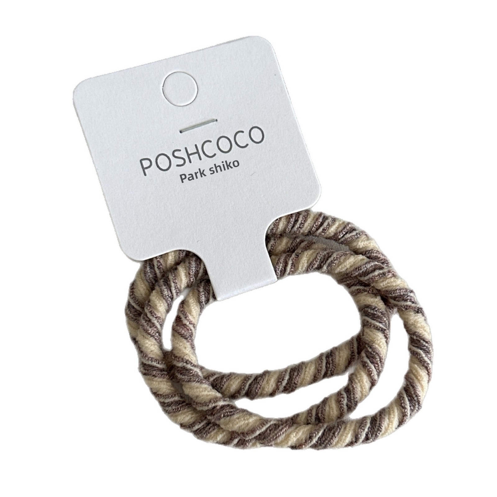 Women's Spring Cloth Rubber Band Hair Accessories Khaki Stripe 3PCS