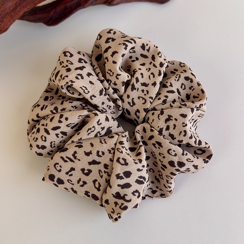 Women's Casual Fabric Elastic Scrunchies High Ponytail Leopard Print