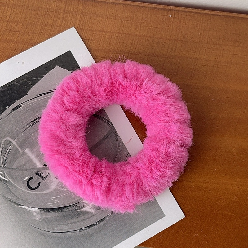 Women's Autumn Winter Plush Elastic Ponytail Scrunchies Candy Color