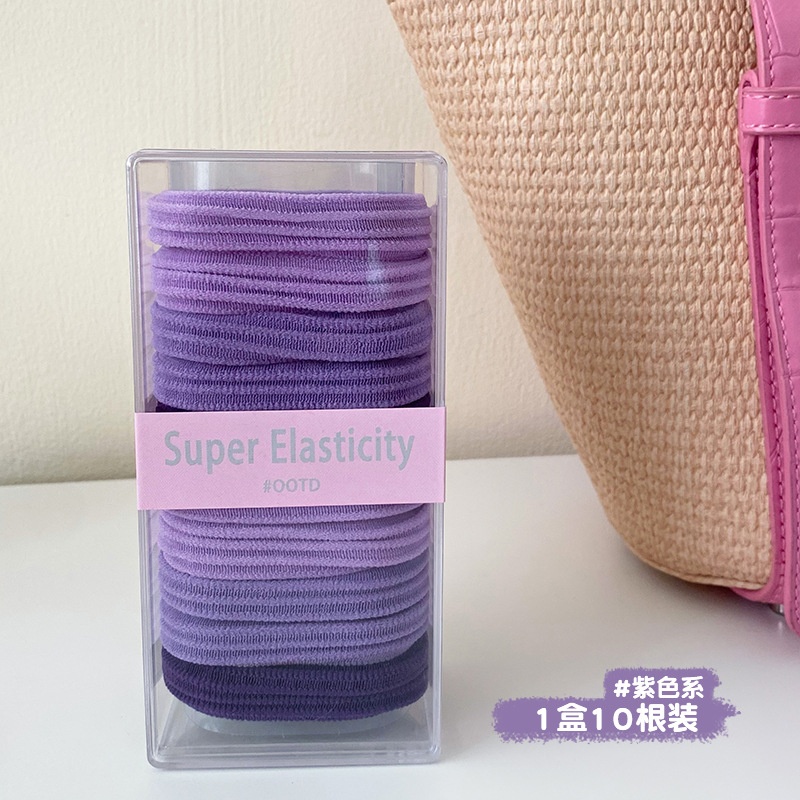 Women High Elastic Cloth Hair Tie No Damage Ponytail Ring Candy Color