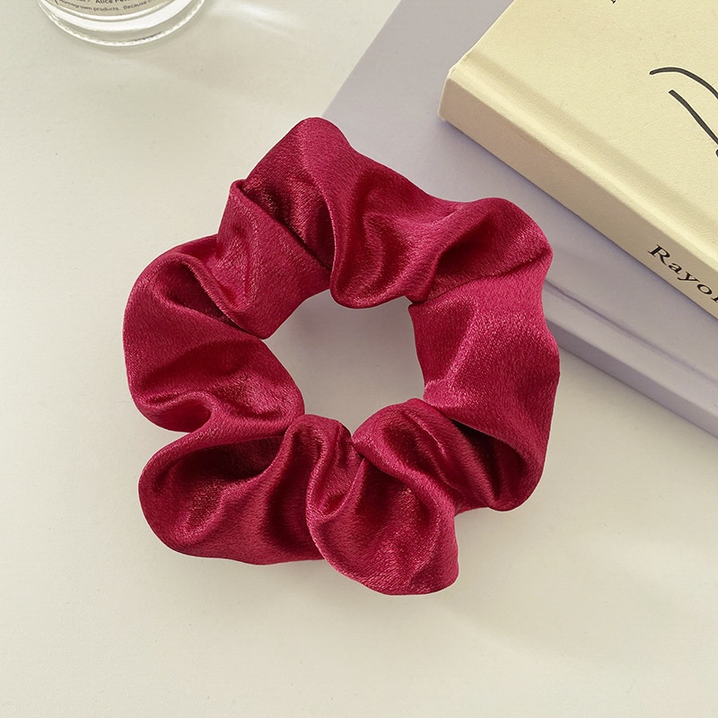 Women's Simple Satin Scrunchie Daily Ponytail Hair Tie Solid Color
