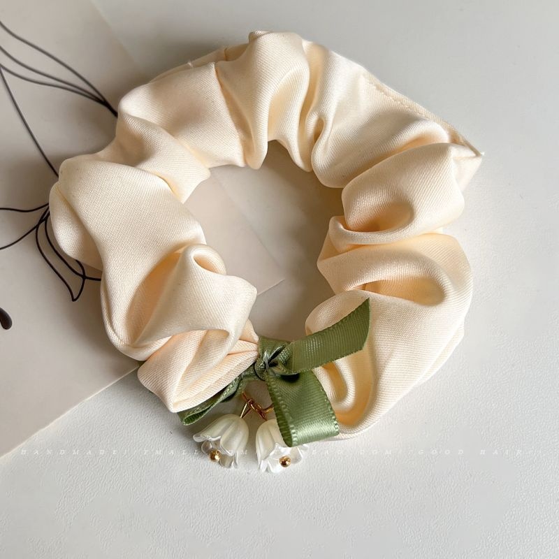 Women Daily Oversized High Elastic Lace Hair Scrunchie Elegant Floral