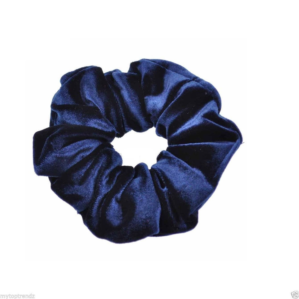 Ladies Winter Gold Velvet Bun Hair Scrunchies Ethnic Plaid Pattern
