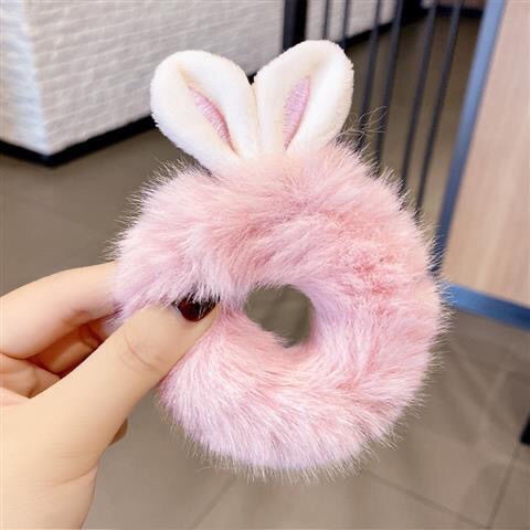 Women's Daily Plush Hair Tie Cute Fashion Bunny Ears Scrunchie
