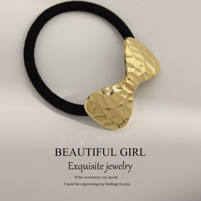 Women's Versatile Retro Alloy Elastic Hair Ties Round Cold Tone