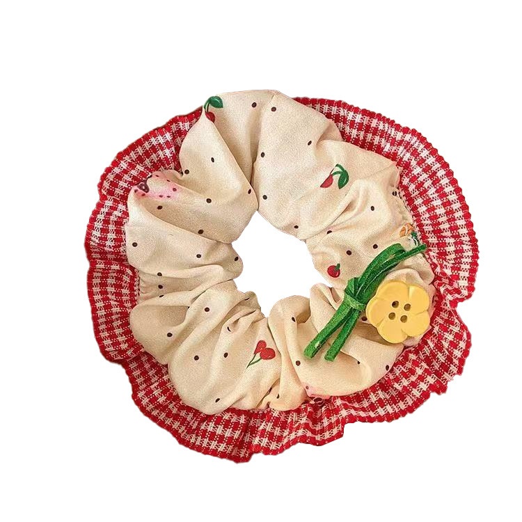 Women's Sweet Summer Bun Hair Scrunchie Irregular Pleated Fabric Tie