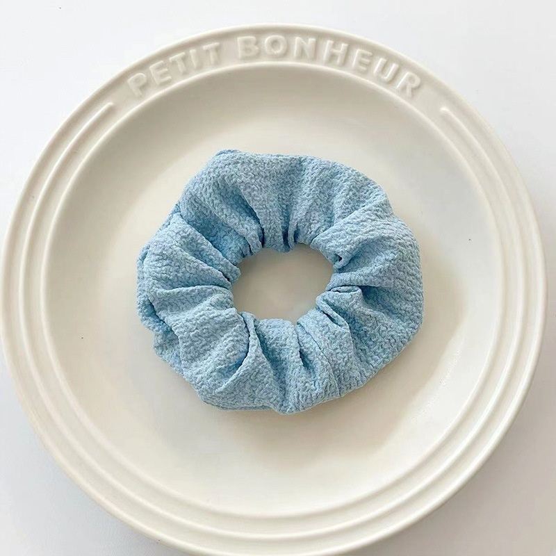 Women's Summer Fabric Scrunchie Pleated Plaid Leopard Hair Tie