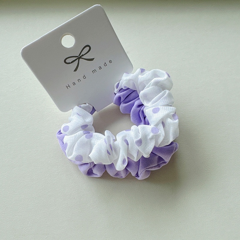 Girls Sweet Fabric Elastic Hair Scrunchies Candy Color Polka Dot