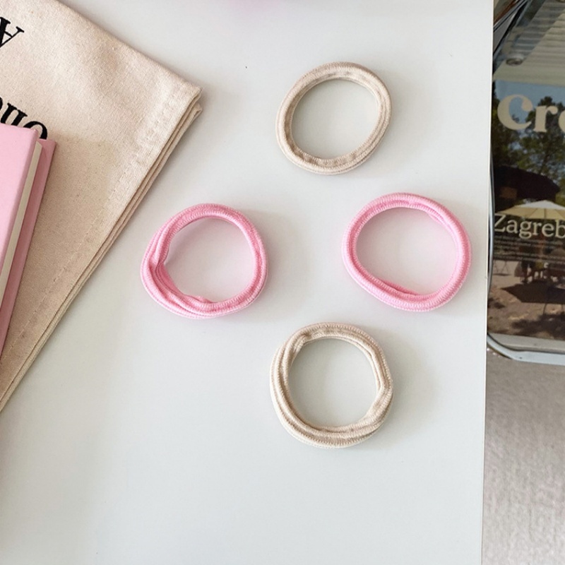 Women High Elastic Cloth Hair Tie No Damage Ponytail Ring Candy Color