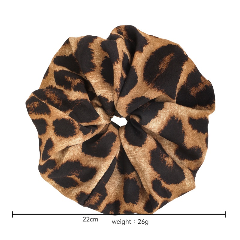 Women's Casual Fabric Elastic Scrunchies High Ponytail Leopard Print