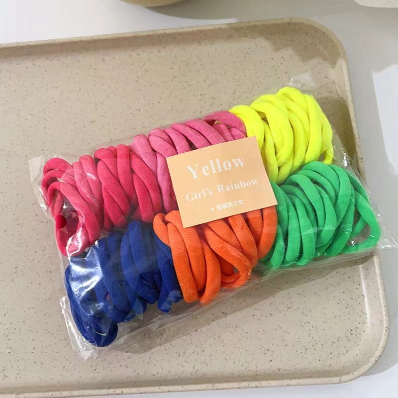 Girls Daily Elastic Knitted Seamless Hair Ties Gradient Candy Color