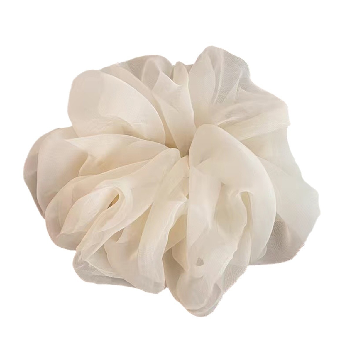 Women's Elegant Holiday Gauze Net Yarn Hair Scrunchie Solid Color