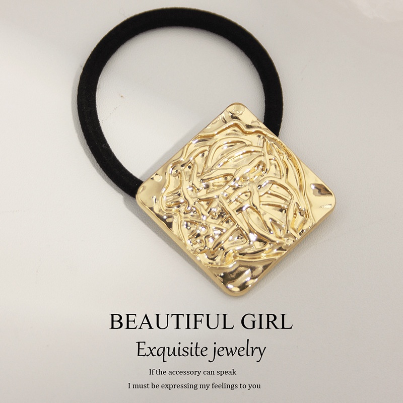 Women's Versatile Retro Alloy Elastic Hair Ties Round Cold Tone