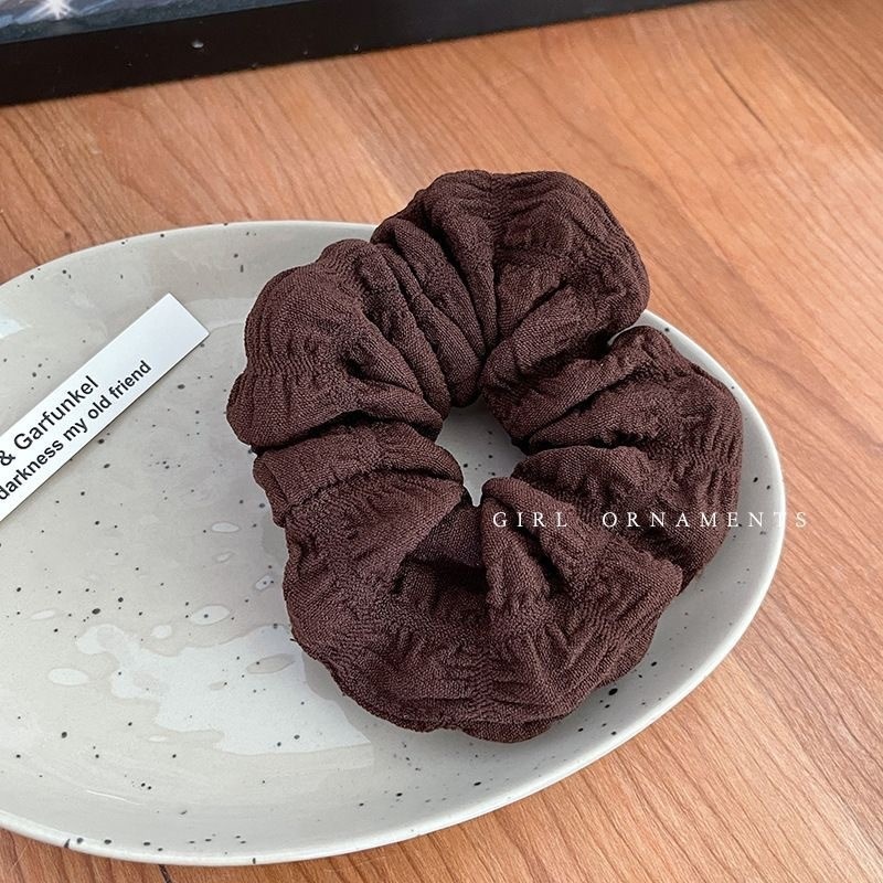 Women's Sweet Lace Ponytail Hair Tie Cloth Scrunchie Coral Lily Floral