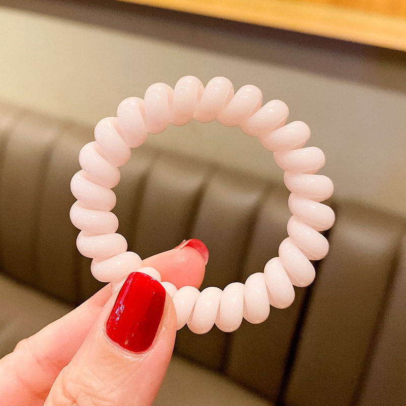 Girls Sweet Traceless Spiral Telephone Wire Hair Ties Candy Color