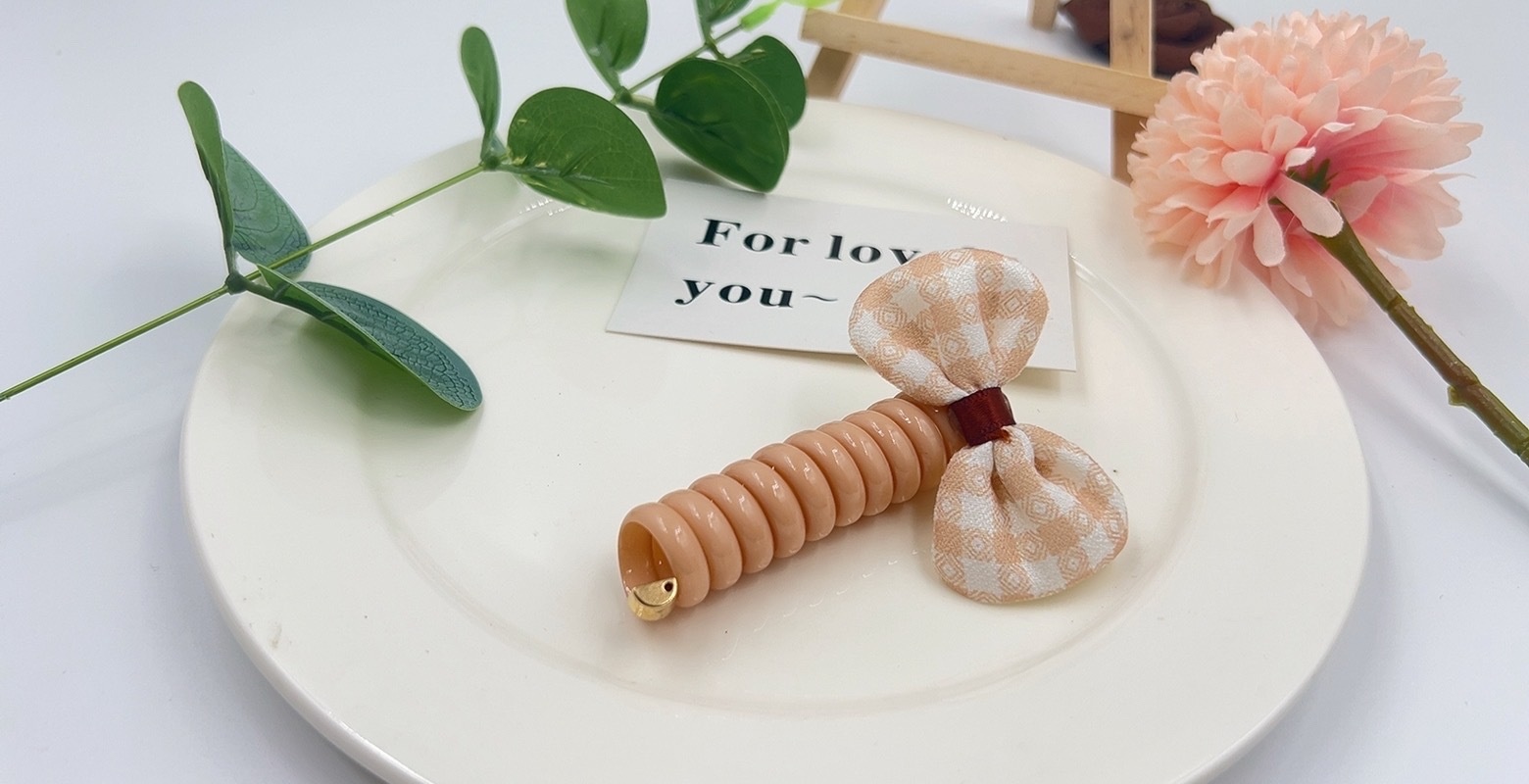 Women's Handmade Braided Telephone Line Hair Rope Dry Rose Flower