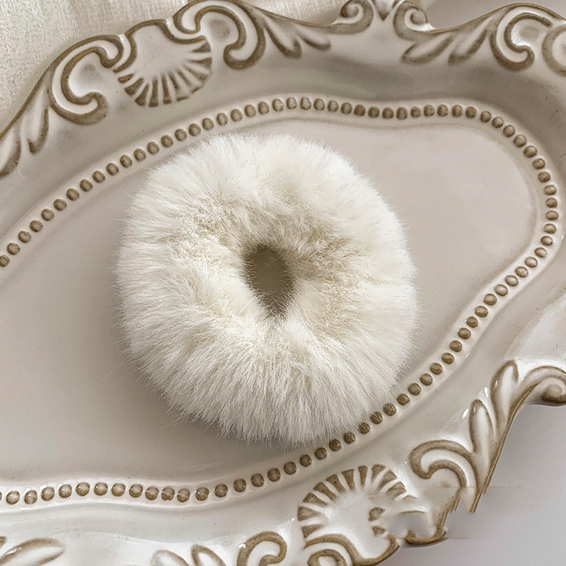 Women's Daily Winter Fluffy Plush Hair Tie Scrunchie Solid Color