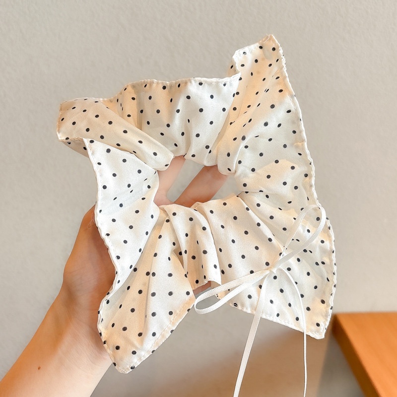 Women Daily Oversized High Elastic Lace Hair Scrunchie Elegant Floral