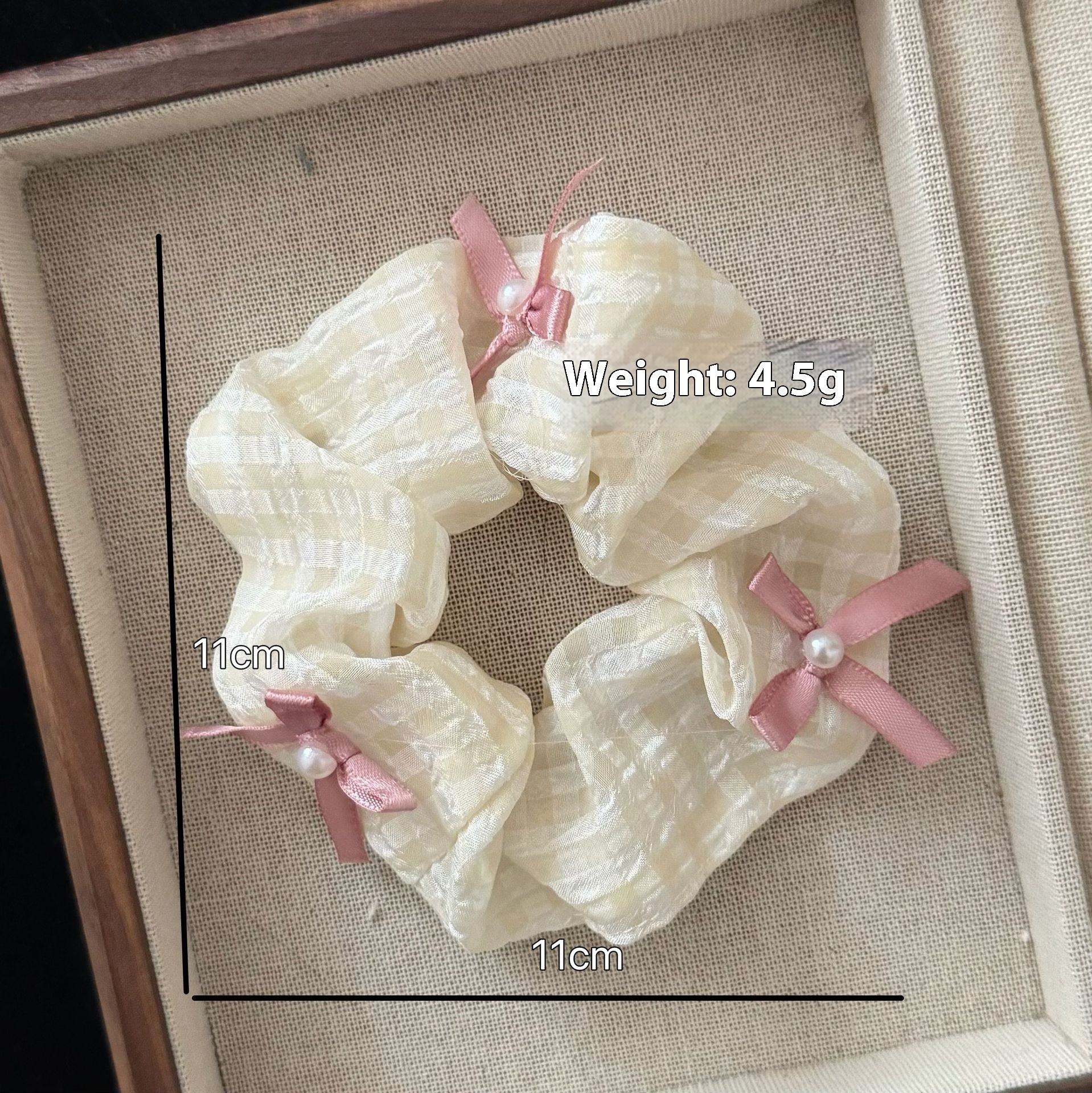 Girls Sweet Cloth Large Elastic Ponytail Holder Hair Ties Three Bowknot