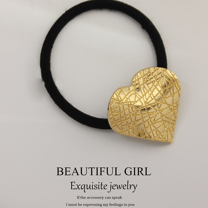 Women's Versatile Retro Alloy Elastic Hair Ties Round Cold Tone