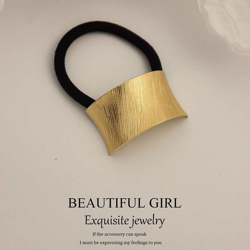 Women's Versatile Retro Alloy Elastic Hair Ties Round Cold Tone