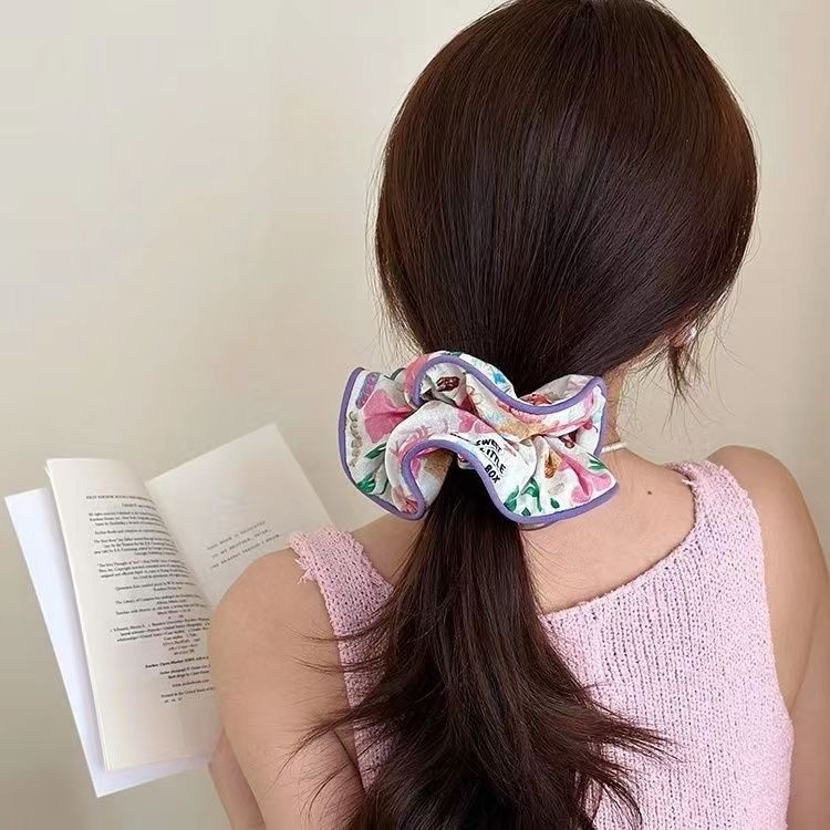 Women's Flower Hair Tie Sweet Street Style Grey Pink Floral Pattern