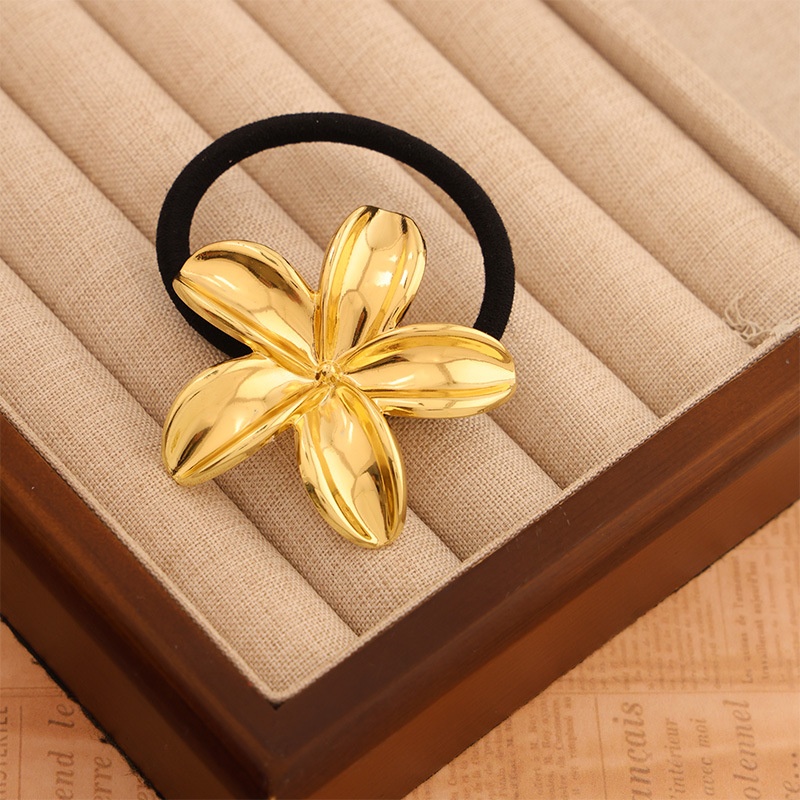 Women's Versatile Retro Alloy Elastic Hair Ties Round Cold Tone