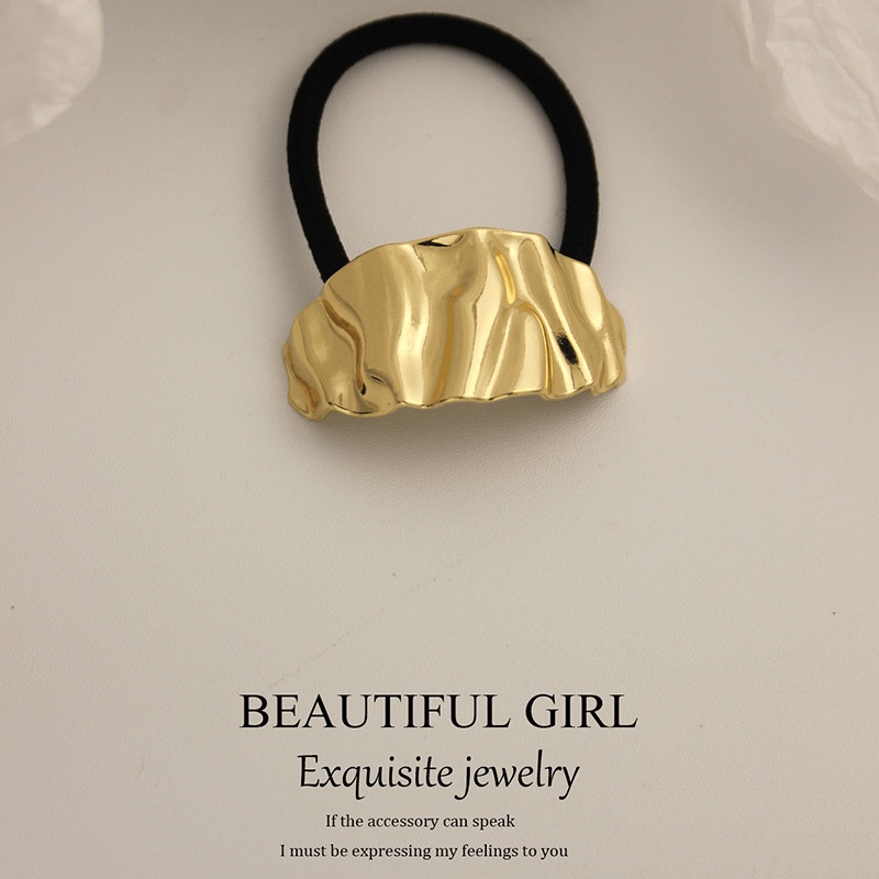 Women's Versatile Retro Alloy Elastic Hair Ties Round Cold Tone