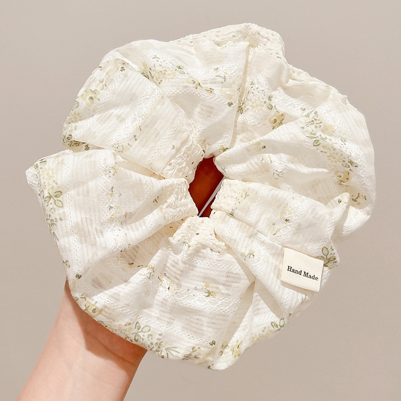 Women's Sweet Bun Scrunchie Hair Tie Multi-layer Lace Knit Cloth