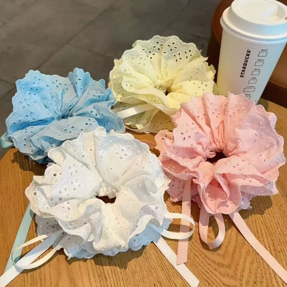 Women's Spring Summer Elegant Bowknot Hair Tie Sweet Lace Pattern