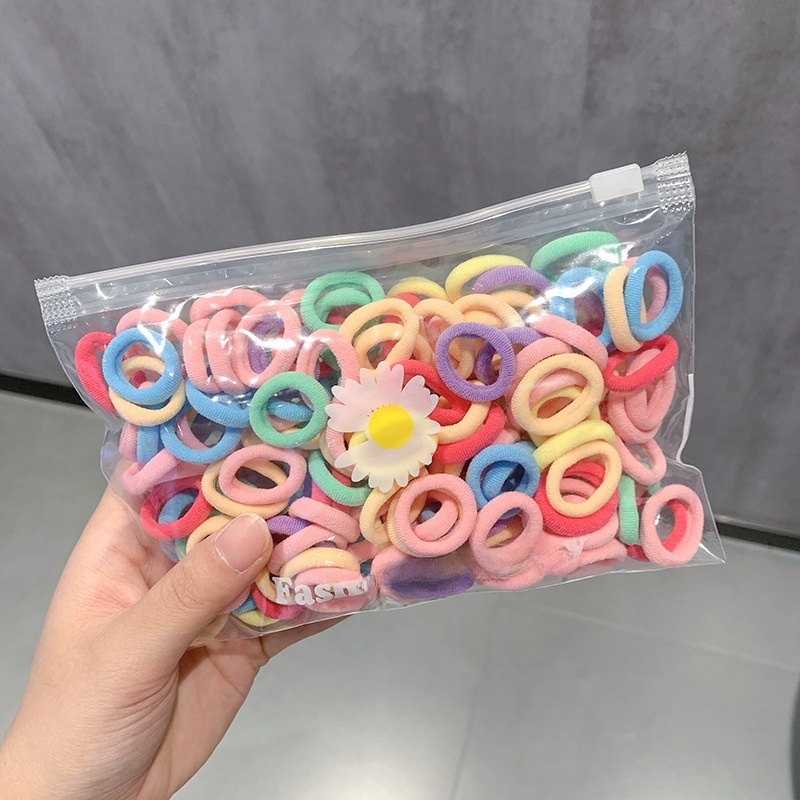 Girls High Elastic Seamless Hair Ties Nylon Towel Ring Rubber Bands