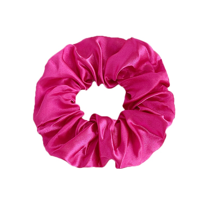 Women's Soft Fabric Ponytail Scrunchie Elastic Hair Tie Solid Pink