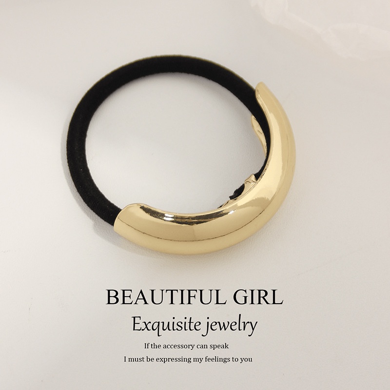 Women's Versatile Retro Alloy Elastic Hair Ties Round Cold Tone