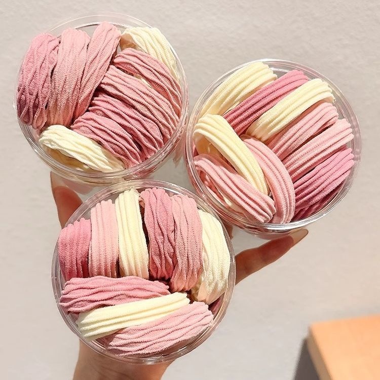 Girls Seamless High Elastic Ponytail Hair Ties Rubber Bands Pink Mixed