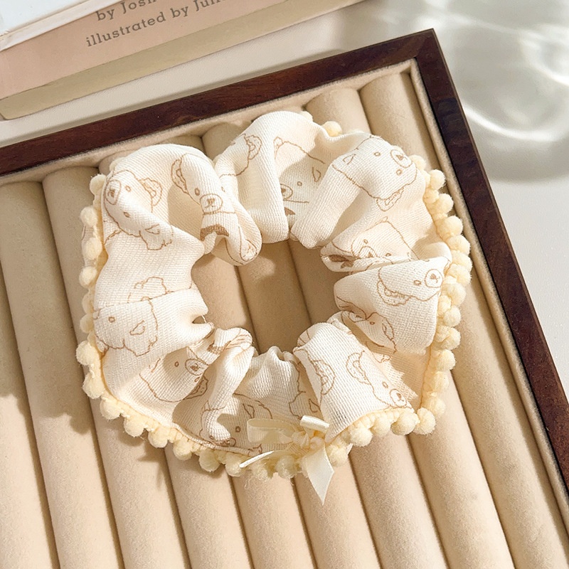 Women's Daily Sweet Rib-Knit Lace Hair Tie Solid Flower Lattice