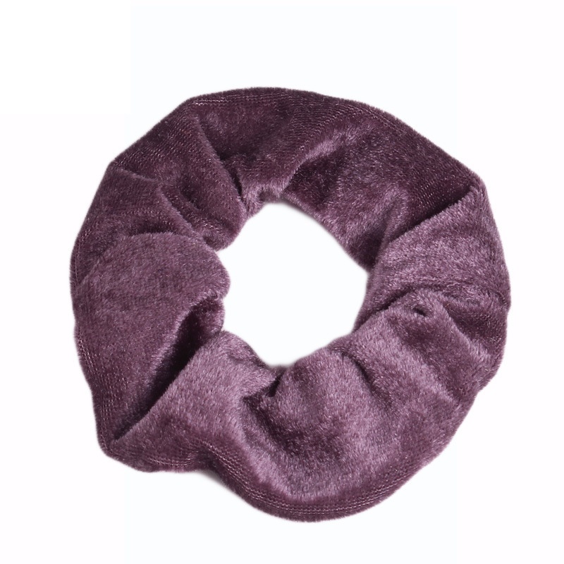 Ladies Winter Gold Velvet Bun Hair Scrunchies Ethnic Plaid Pattern