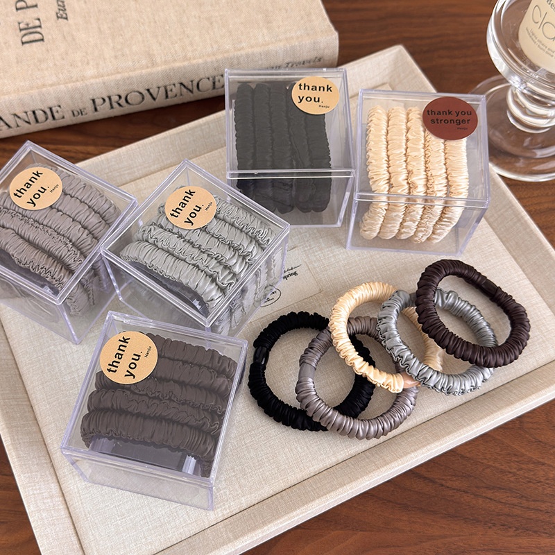 Women's No Damage Satin Scrunchie Casual Sport Hair Tie Solid Color