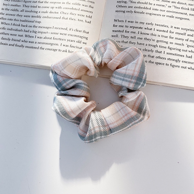 Women's Cloth Lace Scarf Scrunchie Daily Hair Tie Spring Tulip Floral