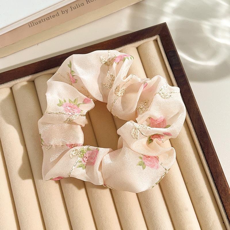 Women's Daily Sweet Rib-Knit Lace Hair Tie Solid Flower Lattice