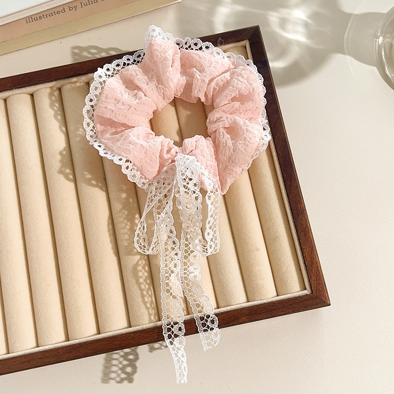 Women's Daily Sweet Rib-Knit Lace Hair Tie Solid Flower Lattice