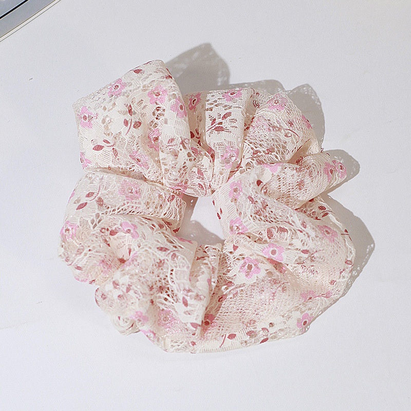 Women's Daily Summer Korean Pleated Lace Hair Tie Color Block