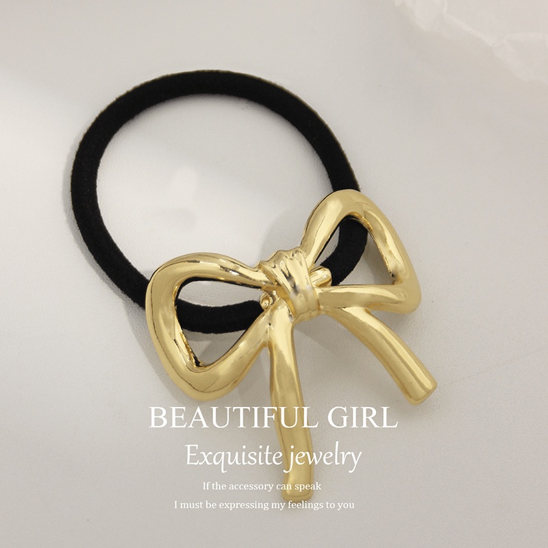 Women's Versatile Retro Alloy Elastic Hair Ties Round Cold Tone
