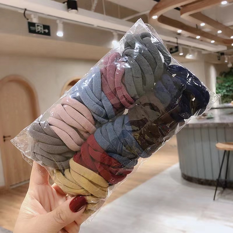 Girls Daily Elastic Knitted Seamless Hair Ties Gradient Candy Color